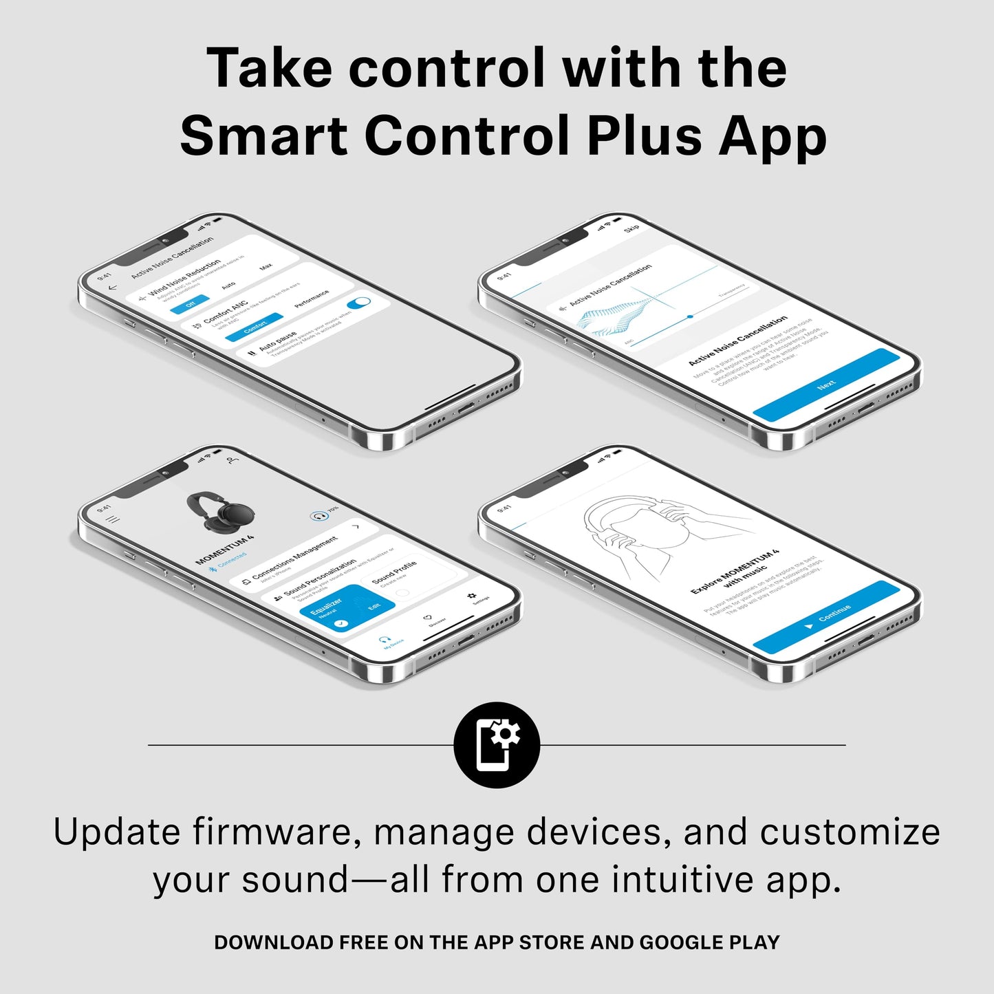 Sennheiser Momentum 4 Wireless Noise Cancelling Headphones - Bluetooth Headset for Crystal-Clear Calls with Adaptive Noise Cancellation, Over-Ear Headphones, 60h Battery Life, Folding Design, Brown